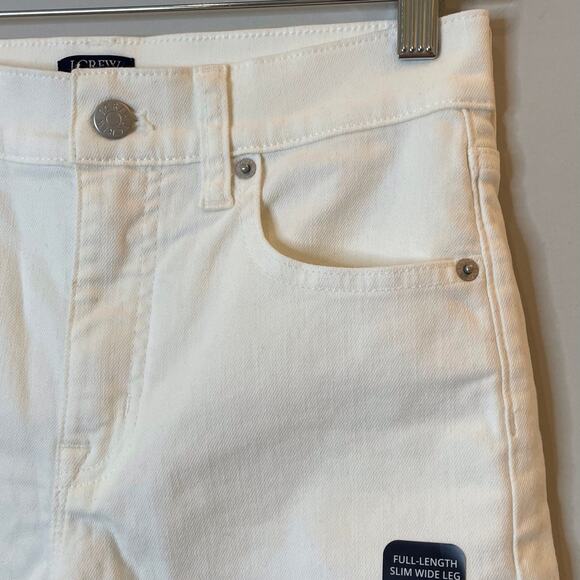 J.Crew Factory Wide Leg Cropped All Day Stretch Jean Denim Trip BR051 White 25 - Picture 3 of 12
